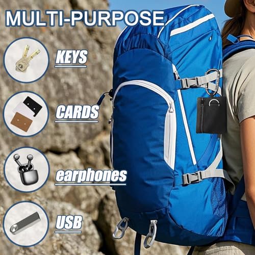 Mix 3 Pack Tactical EDC Keychain Pouches with Upgraded D-Ring - Military Mini Molle Organizer for Outdoor Camping Hiking
