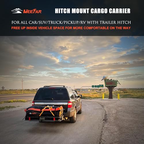 Hitch Mount Cargo Carrier Rack with Waterproof Bag & Accessories