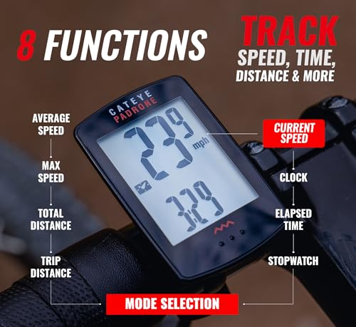 Wireless Bike Computer with Oversized Display - Black