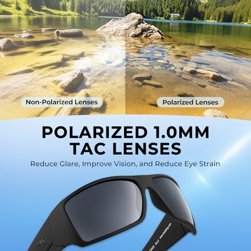 KastKing Iditarod Polarized Sport Sunglasses Matte Black Frame Smoke Lens
