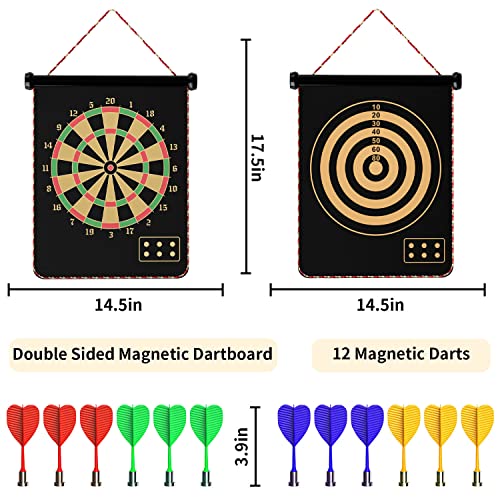 Magnetic Dart Board Game Set with 12 Darts - Safe Fun for Kids