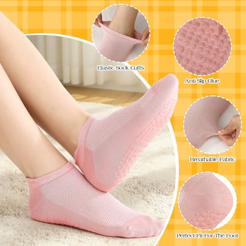 Pilates Socks for Women - 10 Pcs Non-Slip Grippy Socks - Multicolor