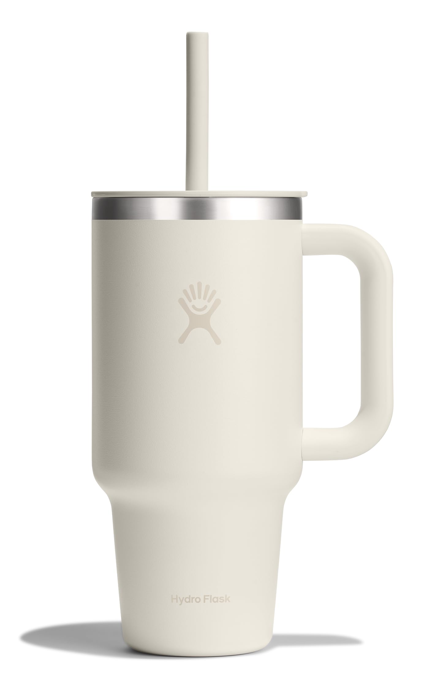 Hydro Flask 32 Oz Travel Tumbler with Handle, Lid and Straw - Insulated Stainless Steel in 32 Oz Ivory