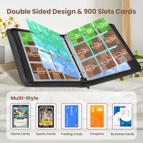 Deep Green 9-Pocket Trading Card Binder for 900 Cards - Winsing