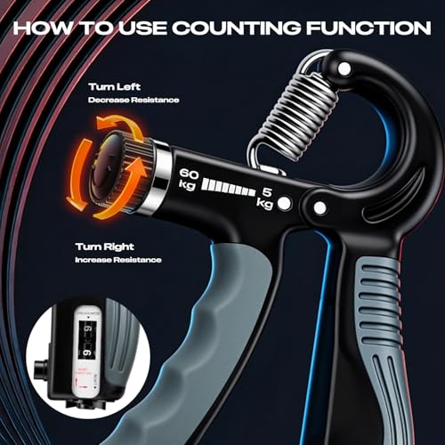JTHEW Grip Strength Trainer - Adjustable Resistance 11-132lbs/5-60kg