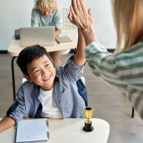 Mini Trophies 24-Pack - Gold-Plated Plastic, 2 x 4 x 2 in - Awards for Kids & Adults