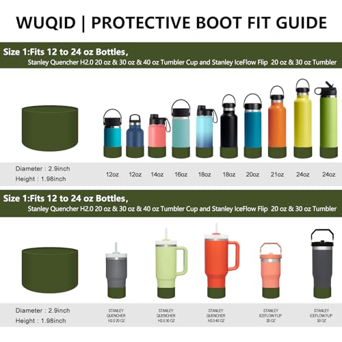 Silicone Boot Sleeve for 12-24oz Hydro & Stanle Tumblers - Army Green