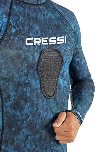 Camouflage Rash Guard for Scuba Diving & Spearfishing - Large Camo Blue