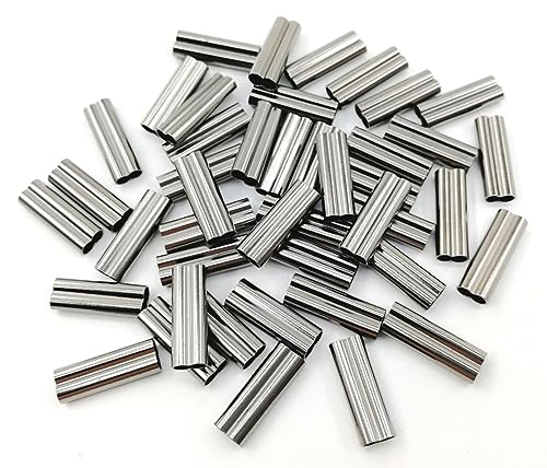 100pcs Double Barrel Fishing Crimp Sleeves - Inner Dia 1.0mm