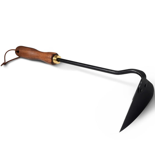 ROYTOA Triangle Hand Hoe, Heavy Duty Stainless Steel Weed Puller and Weed Remover Gardening Tool with Walnut Handle for Weeding, Soil Loosening and Cultivating