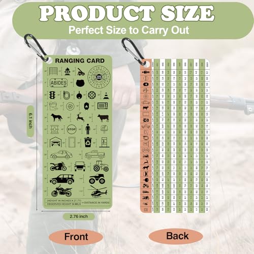 Tactical Range Card for Shooting - Mil & Yard Measurement with Keychain