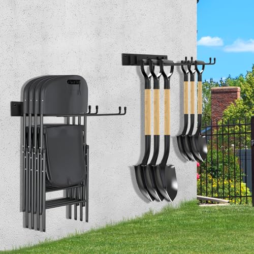 Folding Chair Rack,Metal Folding Chair Storage Rack - 2-Pack,Heavy Duty Design,Garage Organization & Foldable Chair Hanger