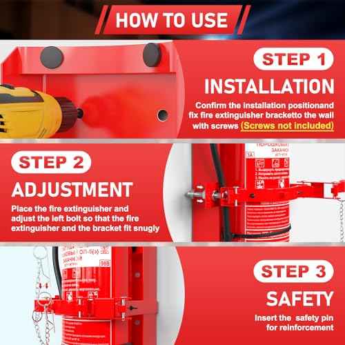 Fire Extinguisher Mount, Heavy Duty Fire Extinguisher Bracket Fits 10lb Dry/5lb Co2 Extinguisher for School Home Garage Laboratory and Vehicle Perfect for Wall Mount,1pcs