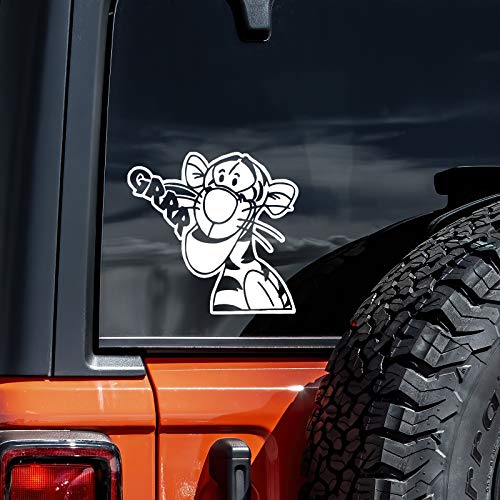 Tiger Cartoon Vinyl Decal Sticker - 5.5" x 5"