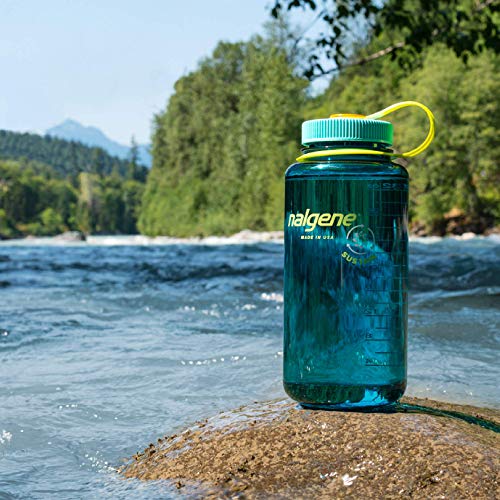 Nalgene 32 oz Wide Mouth Water Bottle Cerulean - Leakproof, BPA-Free, Durable