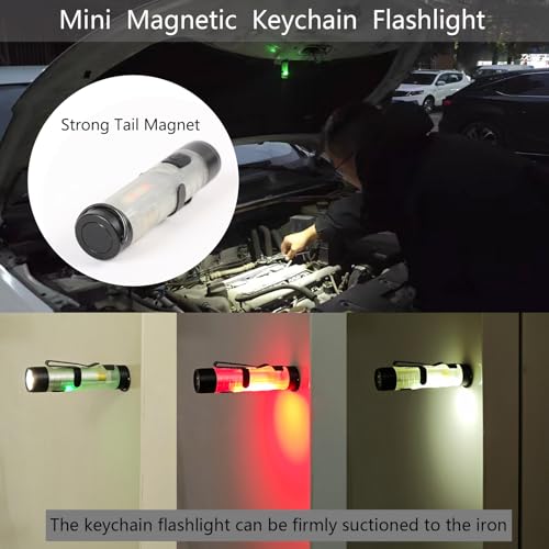 Rechargeable Keychain Flashlight 300 Lumen USB-C EDC Light with Pocket Clip
