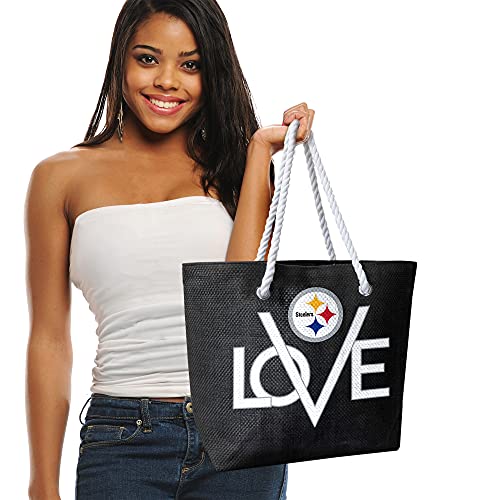 Pittsburgh Steelers Love Tote Bag - Eco-Friendly Rope Design