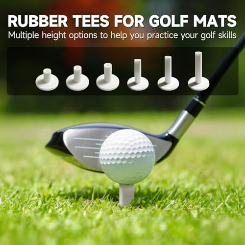 Rubber & Bamboo Golf Tees Set - 16-Piece White Variation