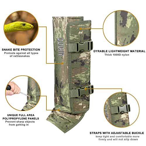 QOGIR Camo Snake Gaiters for Hunting & Outdoor Protection, Adjustable Leg Guards