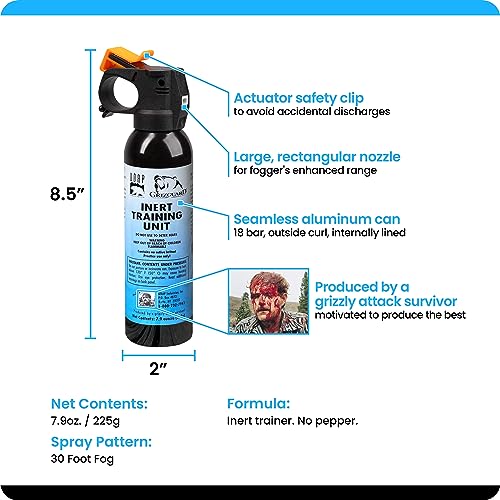 Pepper Power 7.9 oz Inert Bear Spray Practice Canister - No Active Pepper, Training Unit