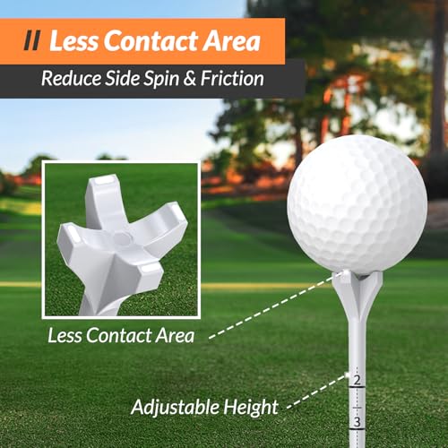 Plastic Golf Tees - 150 Pack with 3-1/4" & 1-1/2" Sizes - White