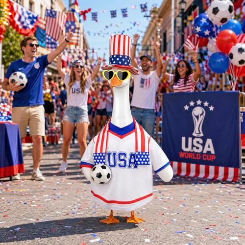 Soccer Ball Goose Outfit for 23" Lawn Statue - World Cup Decor