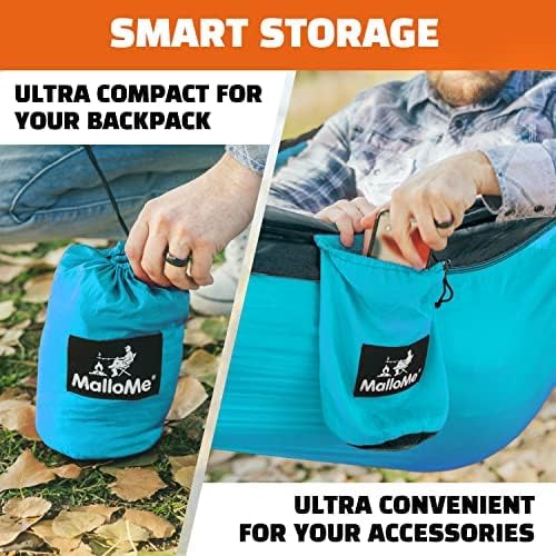 MalloMe Camping Hammock - Portable Outdoor Hammock for Adults & Kids | Heavy-Duty 2-Person Design