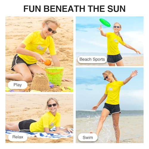 Girls' Jade Rash Guard - UPF 50+ Sun Protection - Daria Yellow