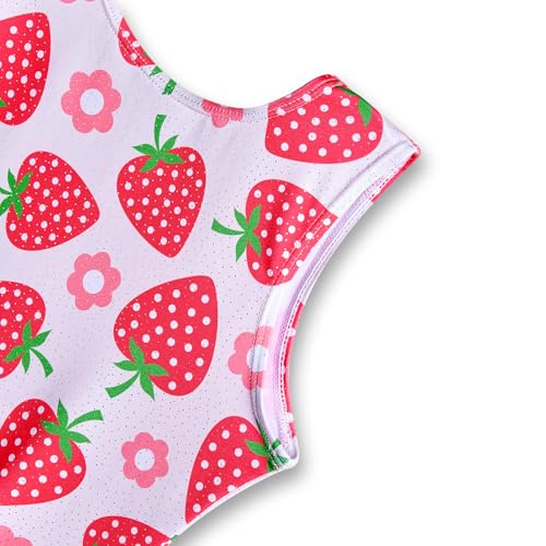 Gymnastics Leotard for Girls with Built-in Shorts - 2-3T Strawberry