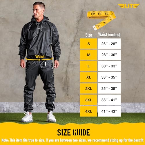 Sauna Suit for Weight Loss - Full Body Workout Hoodie - Large Black