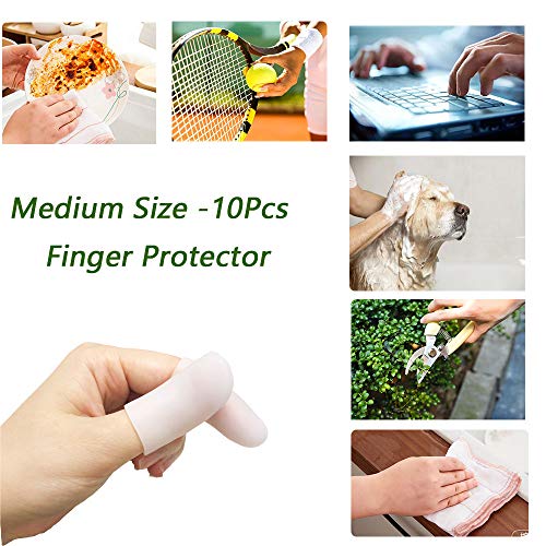 Gel Finger Protectors - Silicone Fingertips for Pain Relief - Medium (Pack of 10)