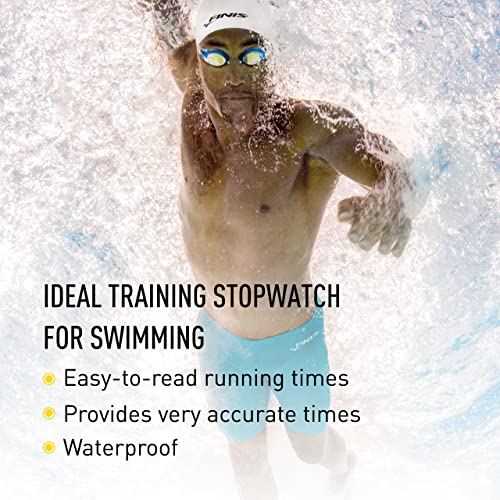 Waterproof Stopwatch for Swim Training - 300 Split Memory - Black