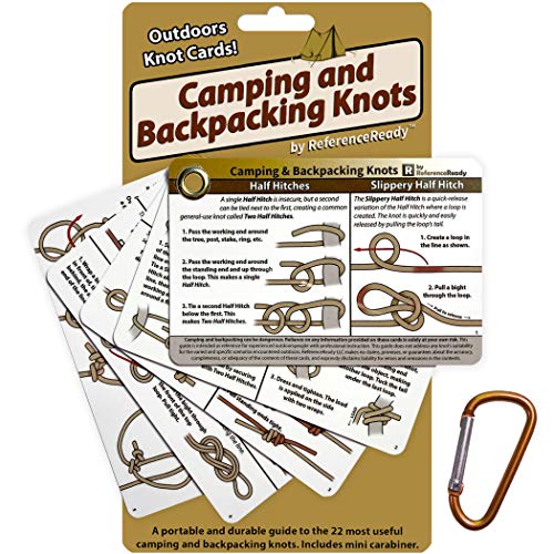 ReferenceReady Outdoor Knot Cards: 22 Knots – Camping, Backpacking,