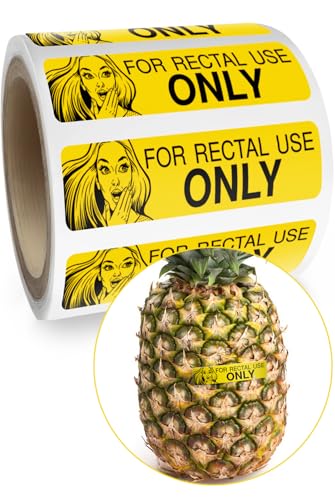 Funny Rectal Use Only Stickers - 200/Roll Yellow Prank Gift