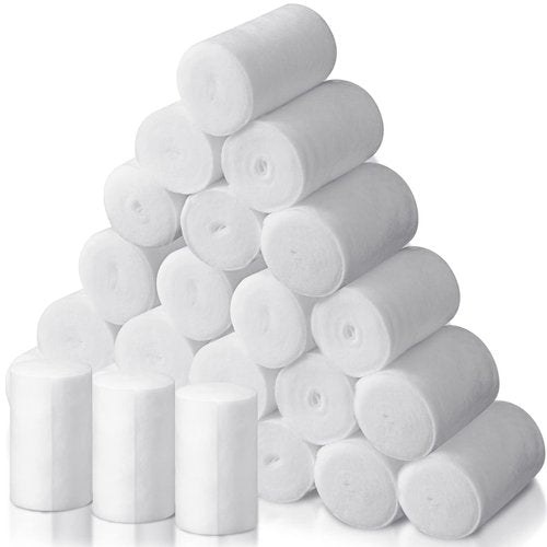 Treela 24 Rolls Cast Padding Individual Pack Undercast Padding Roll Wrap Bandage with Plaster Soft Cloth for Halloween Wrap Bandage Art Projects Body Casts Mask Making Supplies(4 Inch x 8.9 ft)
