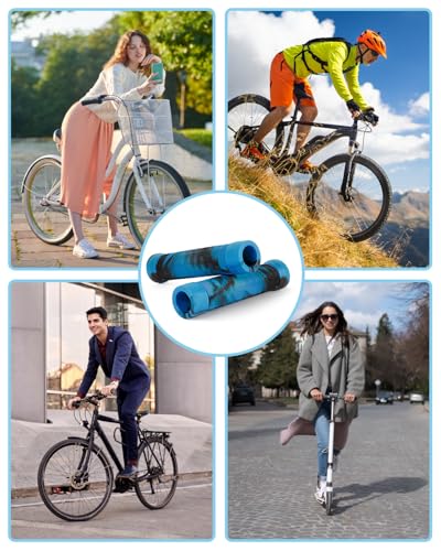 138mm Soft TPE Rubber Handlebar Grips for BMX Bikes & Pro Scooters - Blue
