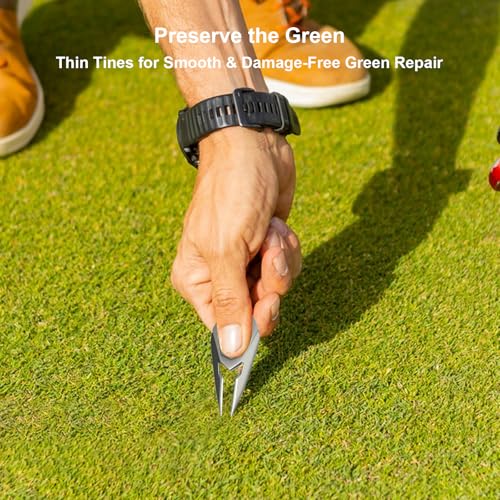 Golf Divot Tool with Ball Marker & Magnetic Clip - Silver