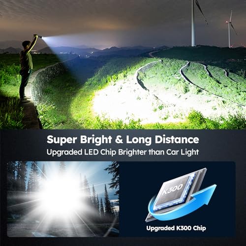 THY TRY 90000 Lumen Rechargeable LED Flashlight 2-Pack, 5 Modes