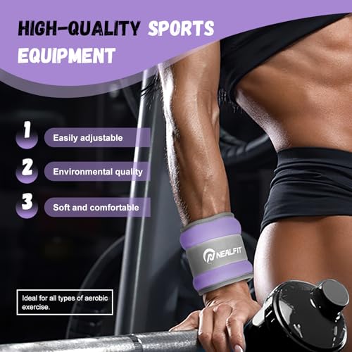 Adjustable Ankle Weights 3 lbs Pair - Purple for Fitness