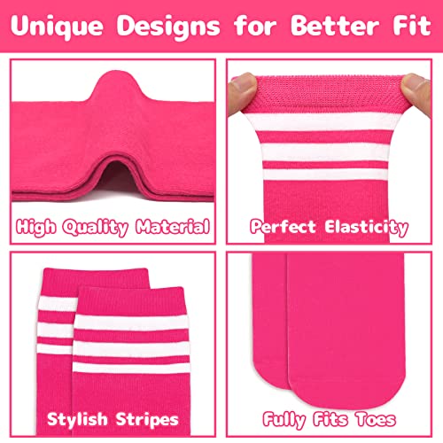 Toddler Soccer Socks for Kids - Youth Baseball & Softball - 3-6 Years - Rose White