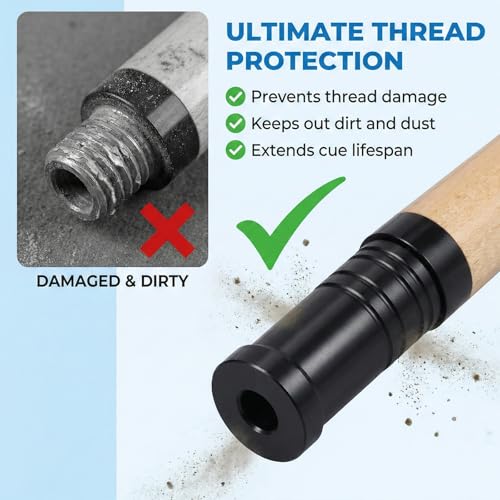 Billiard Cue Joint Protectors - 5/16 x 18 Thread, Black (Set of 2)