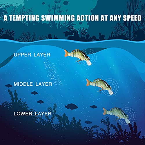 6-Segment Mini Fishing Lures with Rattle for Bass, Trout & More
