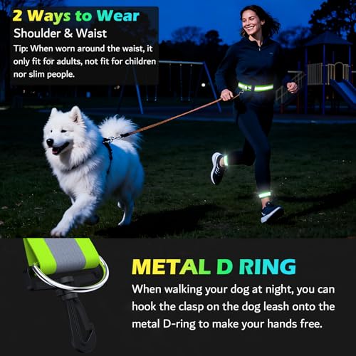 High Visibility Reflective Sash Belt & 2-Pack Armband Set - Green