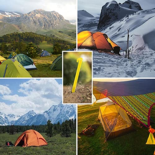 7-Inch Plastic Tent Stakes 10-Pack Heavy Duty, Rust-Proof Canopy Anchors for Camping