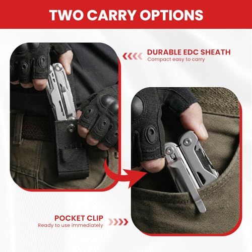 WOBANK 29-in-1 Multitool Pliers Full-Size EDC Knife, 420 Stainless Steel