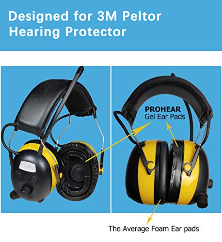 PROHEAR GEP01 Gel Ear Pads for 3M PELTOR Headsets (Upgraded) – Fits Most Models