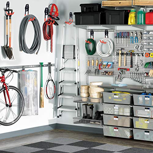 16 Pack Steel Wall Mount Garage Storage Hooks with Anti-Slip Coating, Heavy Duty, Hooks, for Hanging Bike, Ladder, Garden Tools