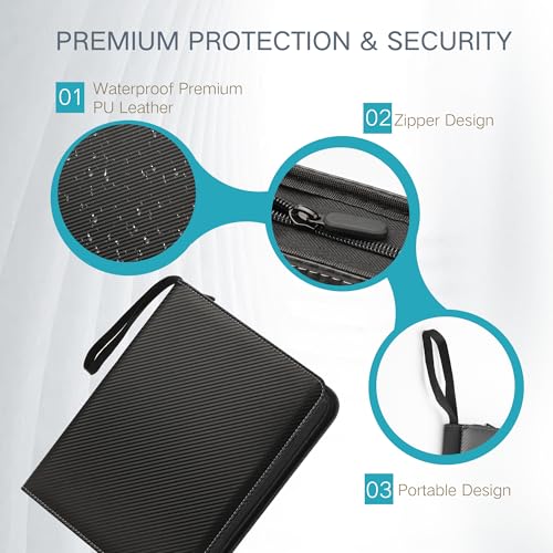 9-Pocket Card Binder for 720 Cards - PU Leather Storage Album