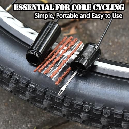 Tubeless Bike Tire Repair Kit - Quick Puncture Repair with Tool & 15 Strips