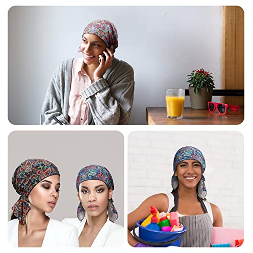 Geyoga 6 Pcs Chemo Headwear for Women - Vivid Color Stylish Turbans